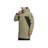 Adidas Patchwork Hooded Mid-Length Zip Down Jacket Men Outerwear Olive-Green HA1173