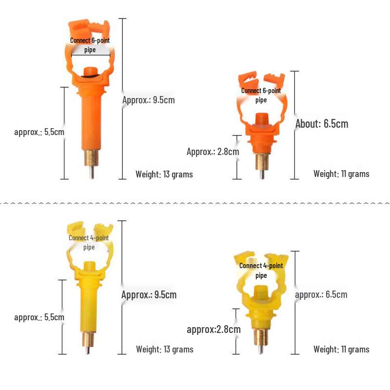 Králičí napáječka s měděnou hlavou - Automatická 1/4, 3/8 typ na kartu pro králíky, norky, lišky