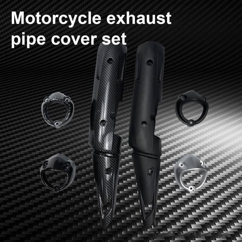 Lightweight ABS Motorcycle Exhaust Shield Anti Scorching Guard Carbon Fiber Finish Exhaust Pipe Protections for Y15ZR