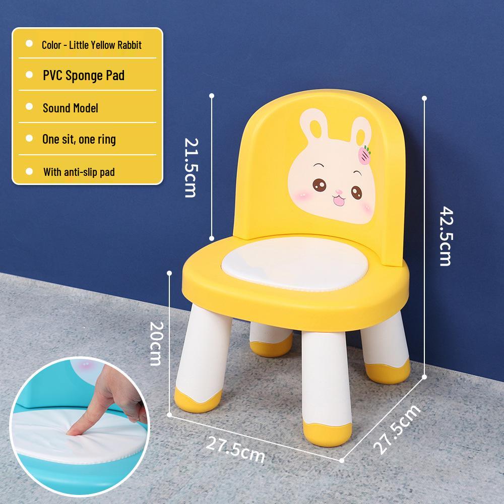 Xin Bei Le Kids' Squeaky Plastic Chair with Backrest - Ideal for Home or Kindergarten.