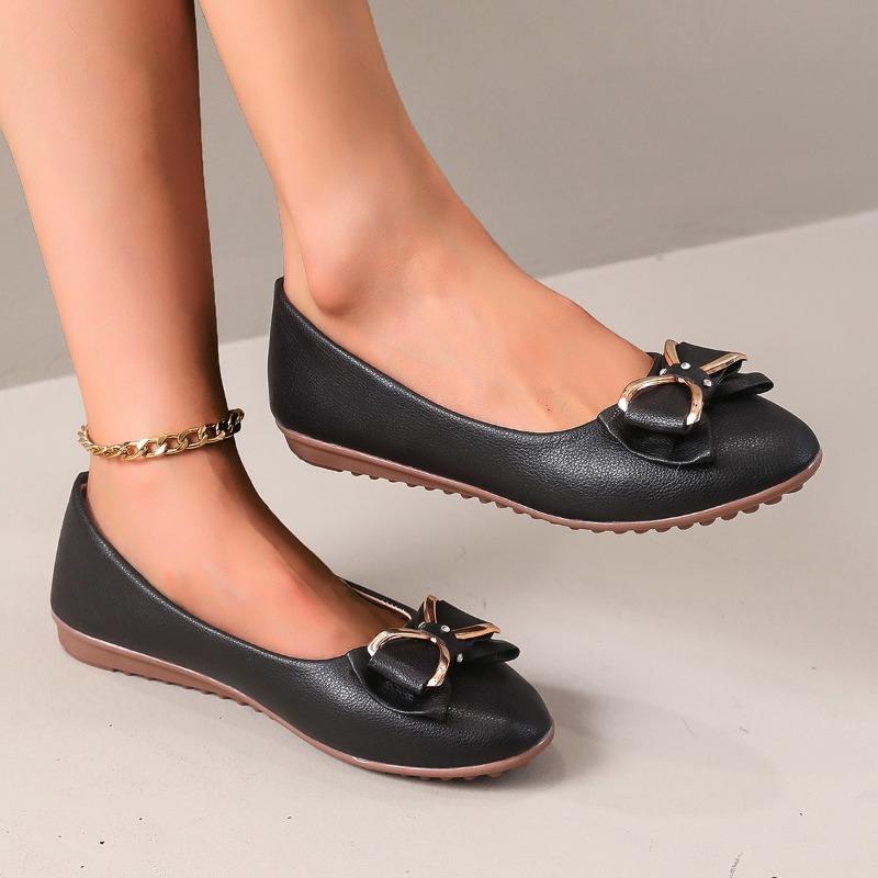 

Модная женская обувь 2025 Модные женские балетки с мелким вырезом Новые больших размеров С бантом-бабочкой Повседневные Горячая распродажа Бестселлер Милые балетки Низкий каблук 42 чёрный