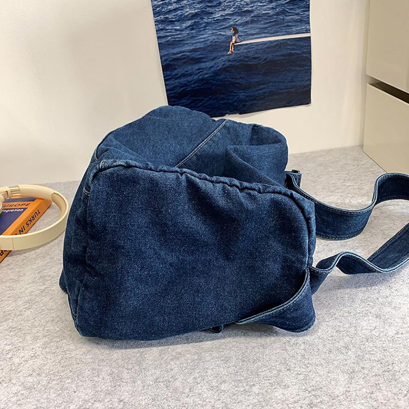 Casual Shoulder Bag Denim Unisex Crossbody Bags High Capacity Messenger Bag for Women and Men