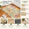 Anti Slip Retro Floral Floor Mat Water Absorbent Floor Blanket Wildflower Doormat Rug  Bathroom