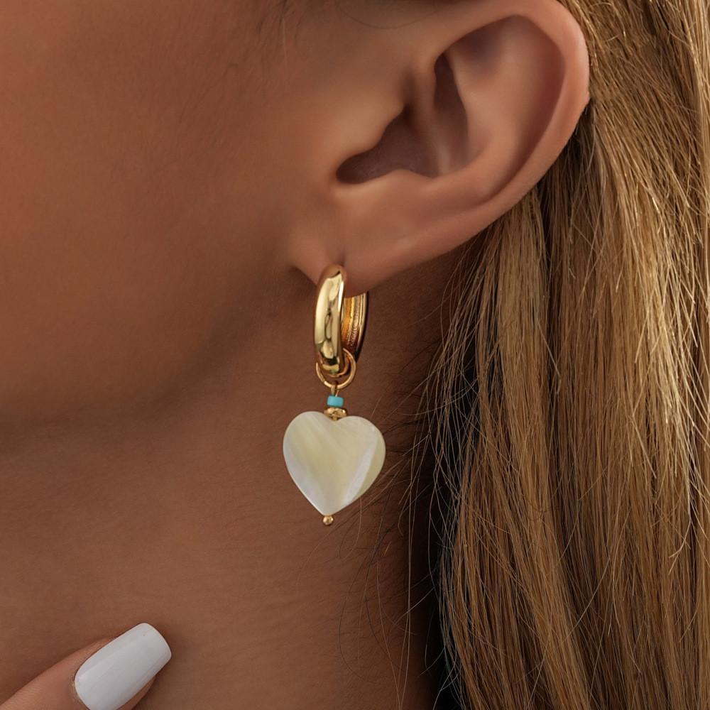 Earrings Retro Heartshaped For Women Elegant Geometric Design Copper