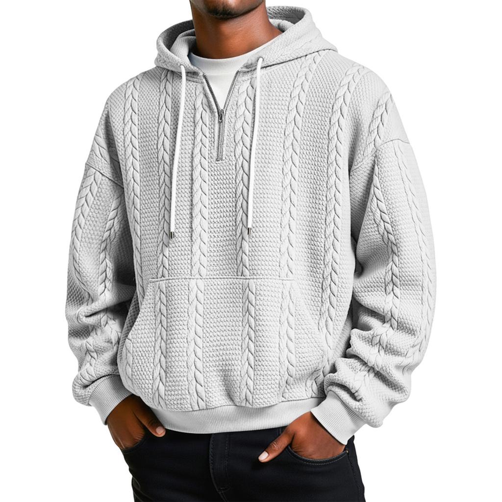 Men's Leisure Print Half Zipper Hooded Hood Hoodie
