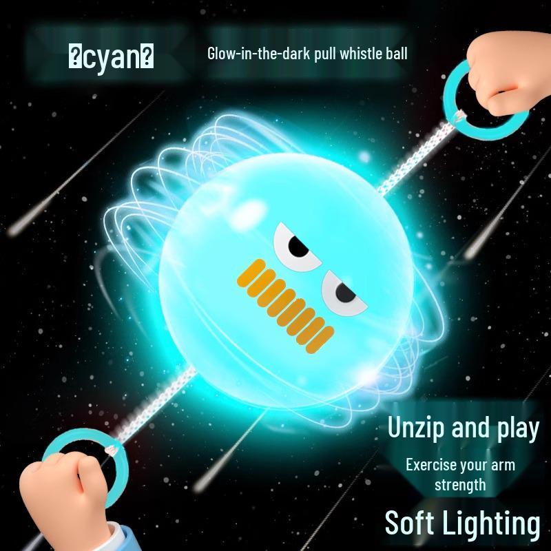 Luminous Rotating Whistle Ball - Creative Pull String Toy for Kids