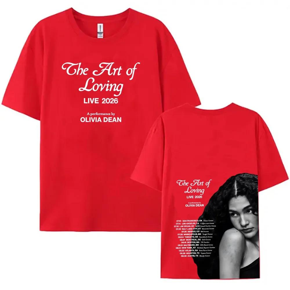 The Art Of Loving Live 2026 Tshirt Singer Olivia Dean Graphic Tshirts Short Sleeve Cotton Female T Shirt Print Clothing Unisex