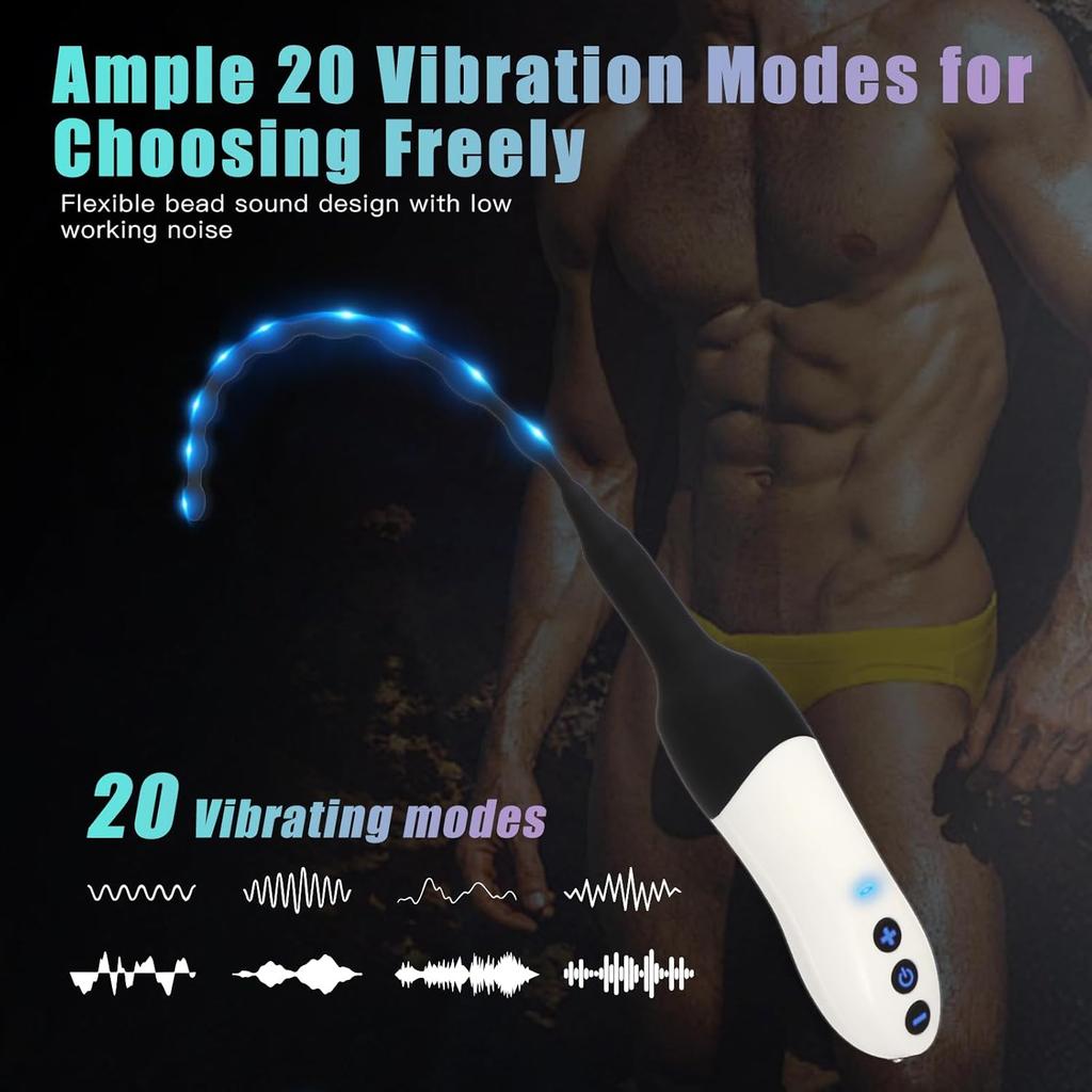 Pánský masturbátor Uretrální zástrčka Dilatátor 20 vibračních režimů USB Magneticky dobíjecí Uretrální vibrátor pro stimulaci penilní uretry Sexuální hračka pro dospělé