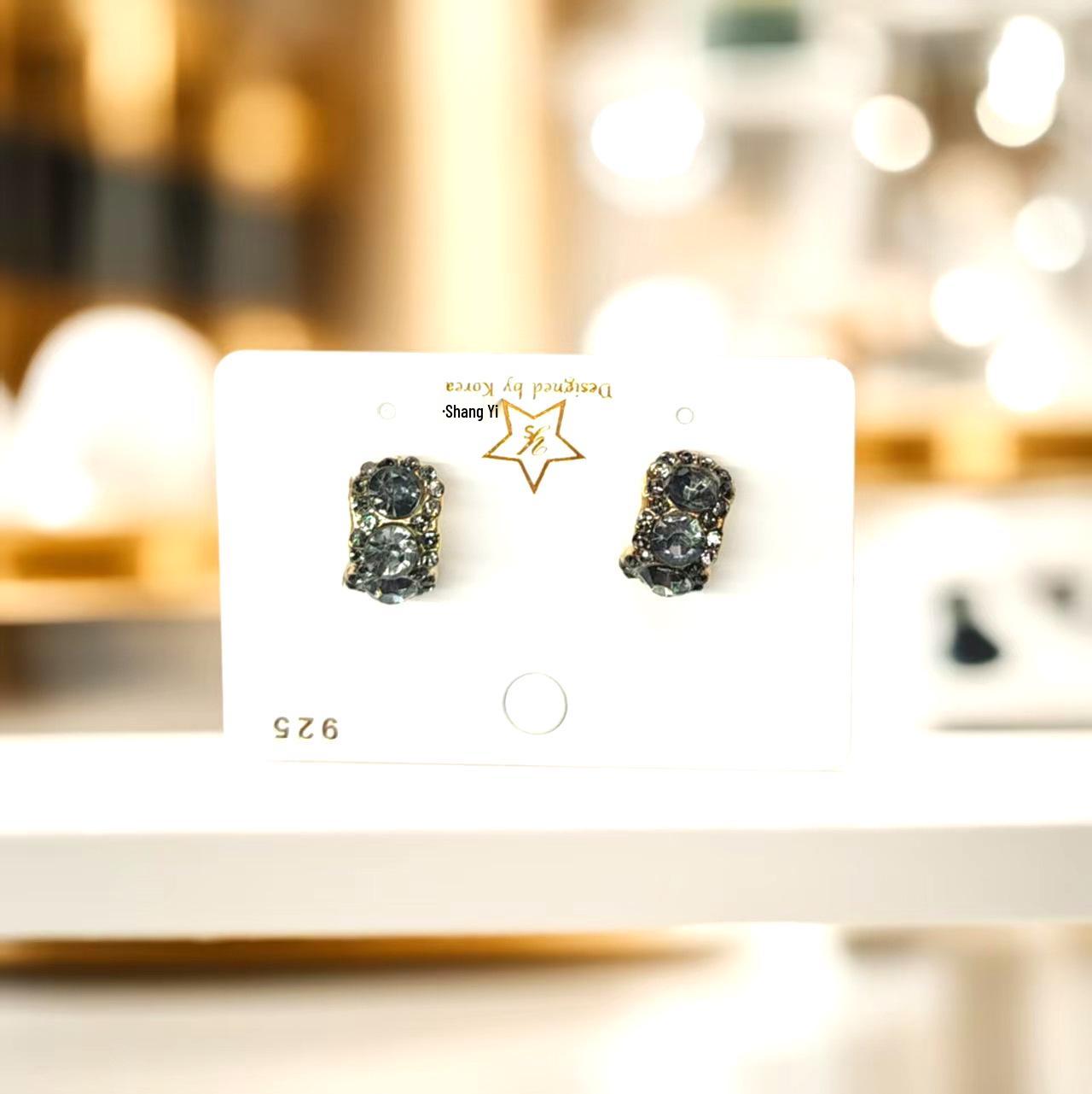 Элегантные роскошные бриллиантовые пусеты для женщин - Персонализированные, Модные, Высококачественные серьги чёрный