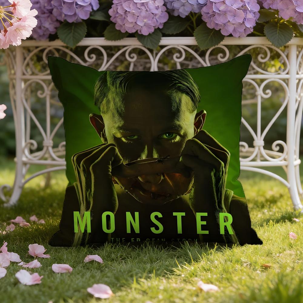 Movie M-Monster The E-Ed Gein Story Cushion Cover Home & Car Dual-Scene Pillow Cover: Reversible for Premium Comfort