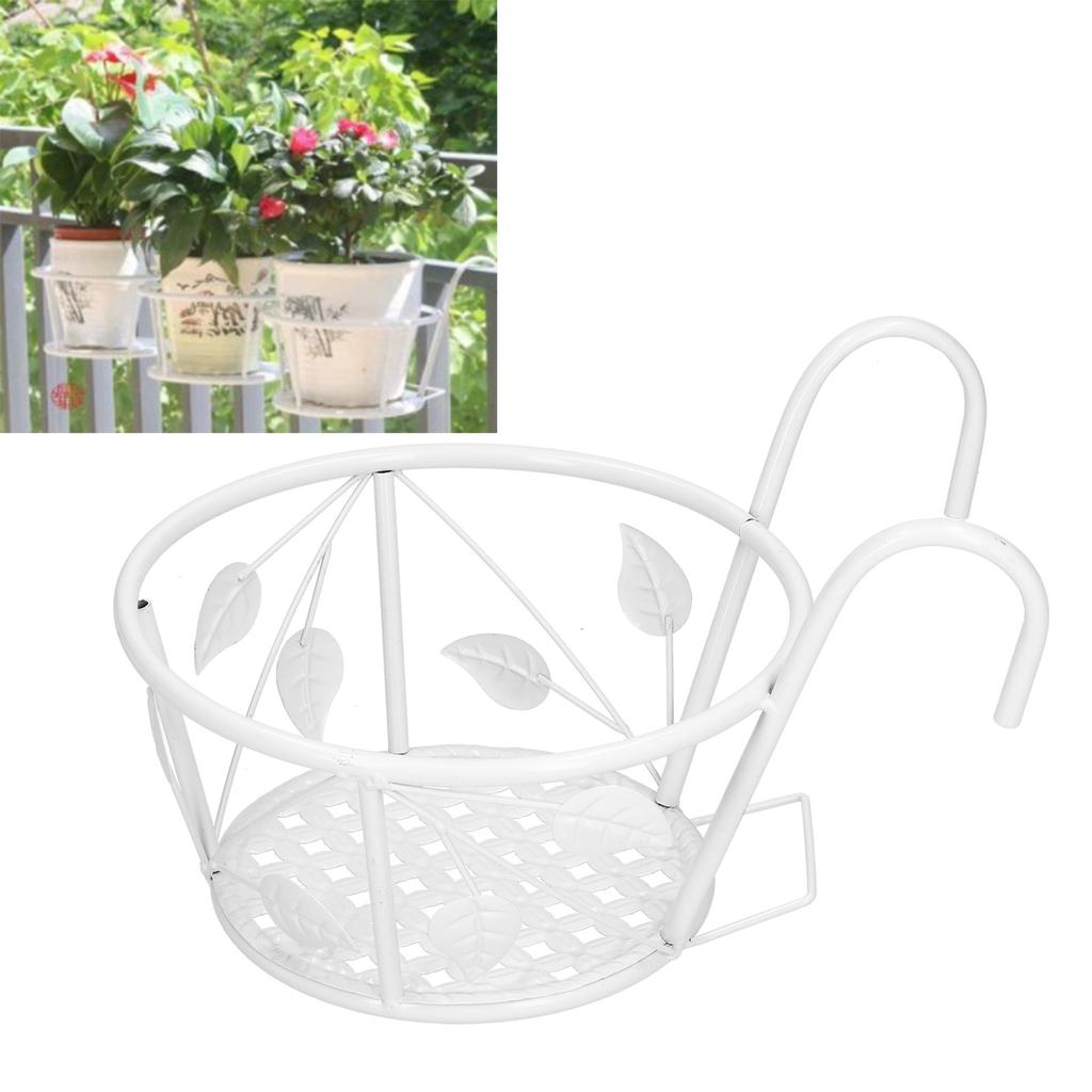 Hanging Flower Pot Rack Outdoor Plant Stand Railings Planter Containers Over The Rail Flower Pot Holder for Patio Garden Balcony