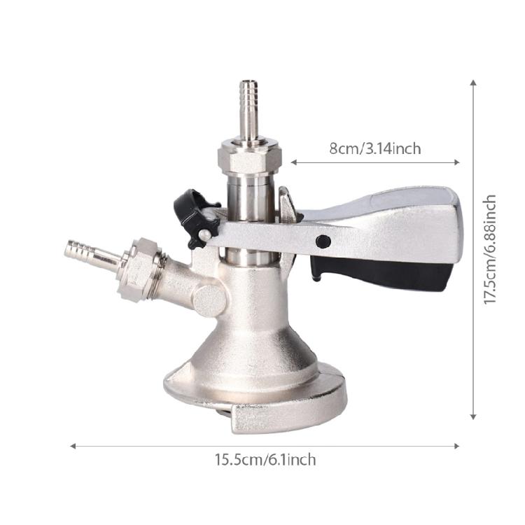Stahlfasshahnverteiler-Kupplung 5/8 Typ A Bierfassverbinder Getränkespender mit Druckentlastungsventilen
