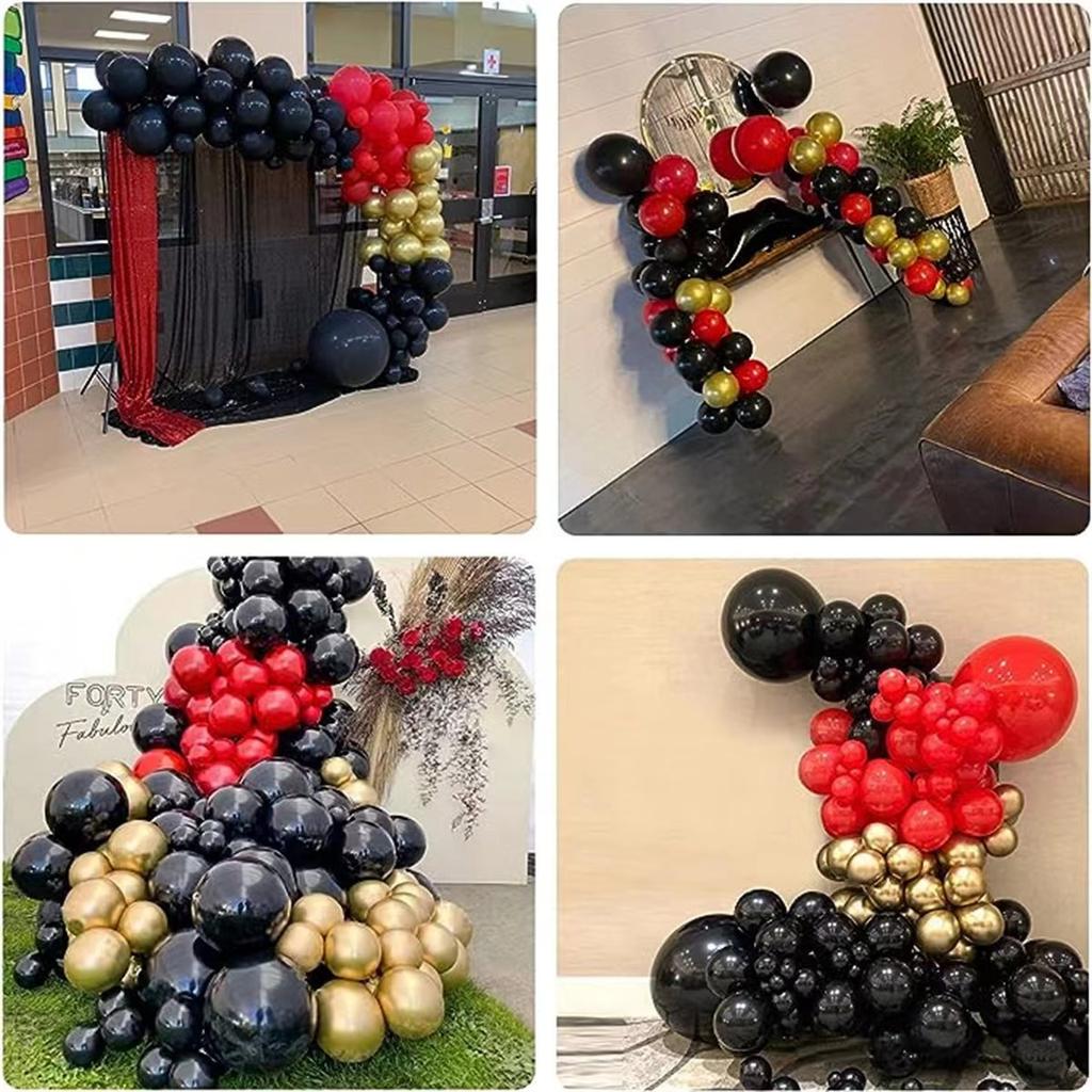 Balloon Set Red Black Gold Balloon Birthday Theme Party Scene Arrangement Wedding Hotel Balloon