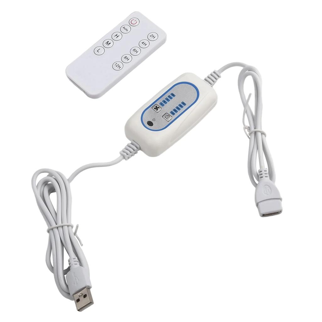 For USB Powered Fan And Light Controller With Timer Switch 2m Extension Cable For Adjustable Speed And Remote Use