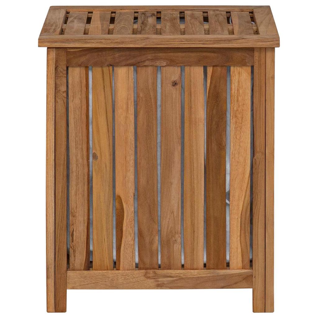Laundry Basket Natural 50 x 35 x 60 cm Solid Teak Wood