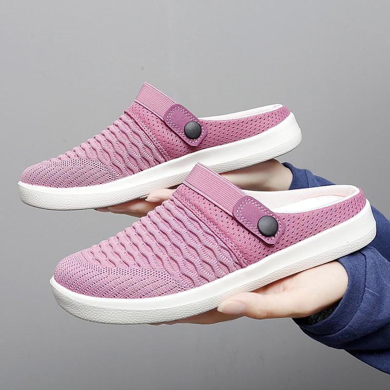 

Слипоны Мужские Женские Плоские Сандалии Повседневная Внутренняя Домашняя Обувь Летняя Дышащая Сетчатая Обувь Пляжная Плюс 35 розы красного