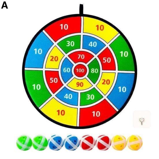 1 Set Gooey Ball Dart Board Sticky Balls Colorful Animal Print Great Stickiness Wall-mounted Kids Decompression Throwing Target Ball Toy with