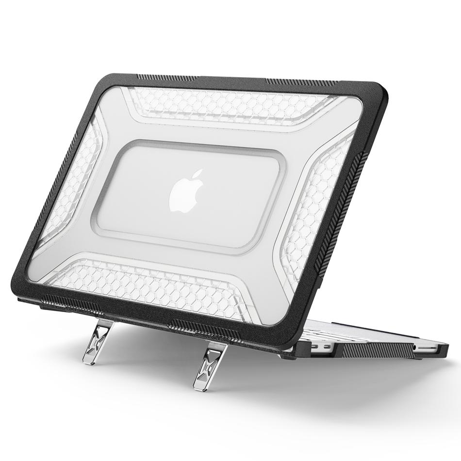 Stand Case for Macbook Neo 13 Inch A3404 2026 Honeycomb Texture Shell Cases Metal Kickstand Neo 13 Sleeve Bag Cover