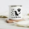 Lustiger Dackel-Druck Kreative Emaille-Tasse Kaffee-Weintassen Cartoon-Hunde Pfote Party-Getränk Bier Saft Milch Tassen Geschenke für Liebhaber Hund