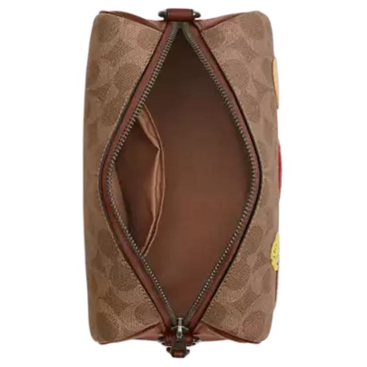 Coach X Peanuts Collaboration Axel 21 Cartoon Patch Design Coated Canvas Crossbody Bag Small Women bags Brown CBS96-QBTAM