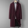 Autumn and Winter Men's Woolen Coat Business Casual Long Knee-length Cotton Thickened Woolen Coat Men's Coat