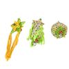 3pcs Bird Chewing Toys Natural Parrot Shredder Toy Set with Bells Rattan Ball for Budgies African Grey Parrot Cockatiels