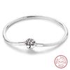 Bracciale Argento 925 Originale 17-20CM Stella Luna Sole Quadrifoglio Zircone Verde Bracciali Adatti Fai da Te Ciondoli Gioielli Compleanno Regali