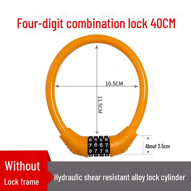 Waterproof Anti-theft Steel Cable Lock for Motorcycles, E-Bikes, and Helmets