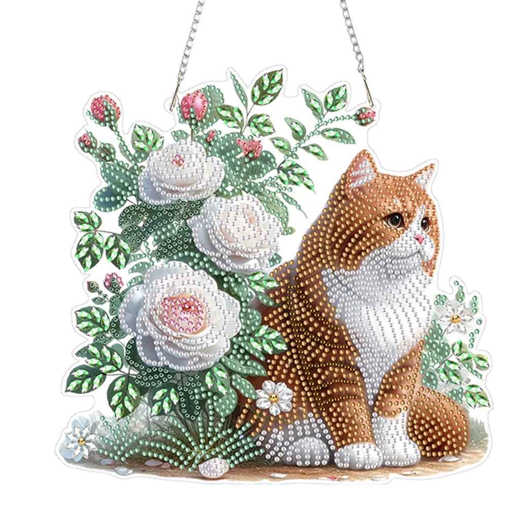 2D Flat DIY Hanging Diamond Art Kits Rhinestone Diamond Art Window Pendants Diamond Art Acrylic Pendant Wall Door Decoration