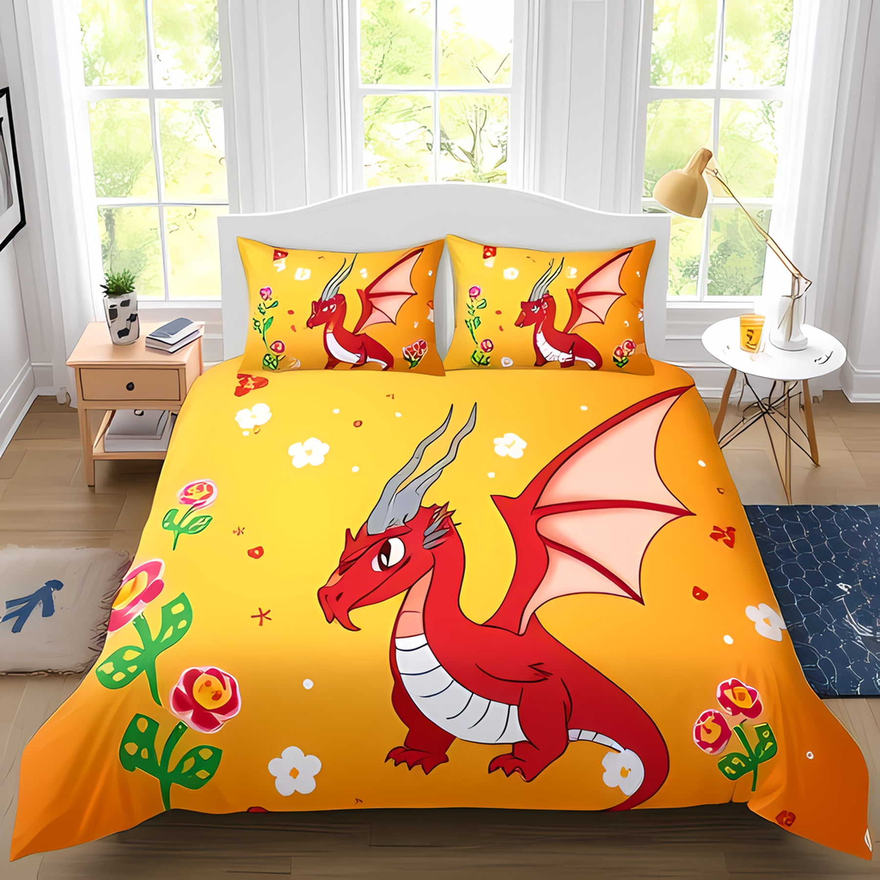 

Comforter Vibrant Cream Dragon Asian Inspired Home Decor Suitable Children Boys Girls And Adults Warm Soft And Breathable Comforter (quilt)-EU Single(135*200cm)3pcs