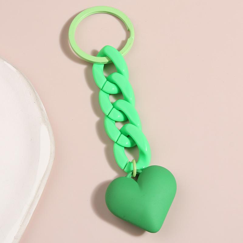 Handmade Heart Keychain Acrylic Plastic Link Chain Key Ring For Women Girls Handbag Pendant Accessorie Car Keys Jewelry Gifts