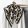 1pc Vintage Leopard Print Satin Square Scarf, Women Imitation Silk Multi-use Bandana, Daily Commute Travel Headband & Bag Decor Shawl