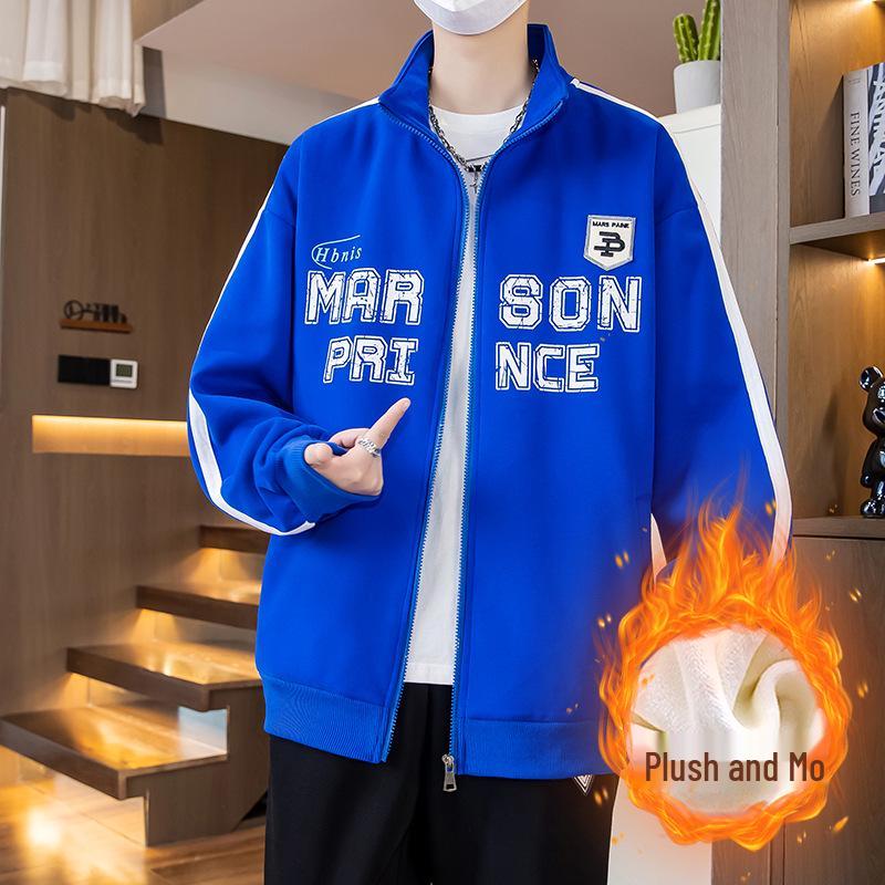 Autumn/Winter Cardigan Hoodie for Boys (Ages 13-16) - Stylish, Thick, Plus Velvet Outerwear