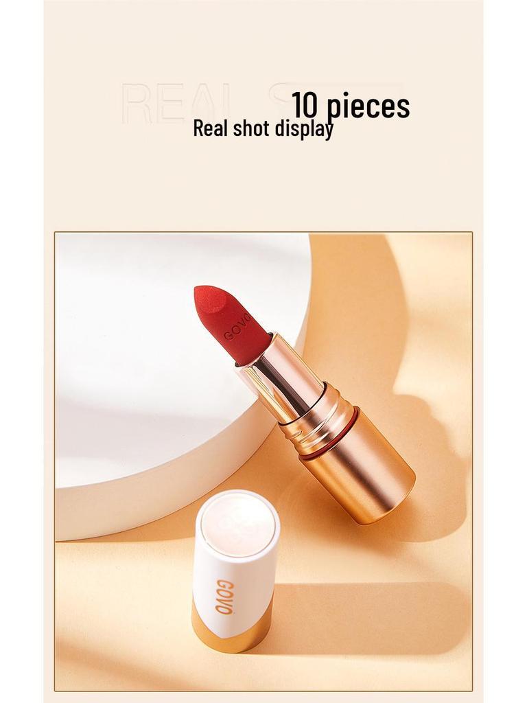 GOVO Pure Matte Non-Stick Velvet Lipstick - Queen Yellow for Brightening, Long-Lasting, Non-Fading Makeup