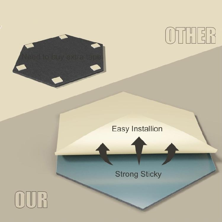 Set of 12 Soundproof Foam Tiles Hexagonal Self Adhesive Wall Panel Polyester Soundproof Wall Panel Soundproof Foam Panel