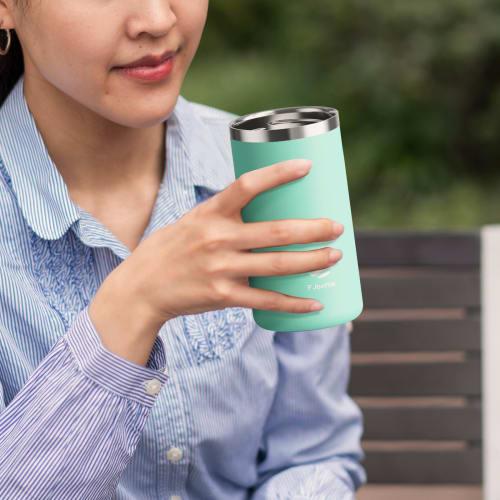 FJbottle 450ml Vacuum Insulated Mug Bottle, 2-Way Bottle, Keeps Hot or Cold, Perfect for Drinking from a Cup or Directly, Portable, Easy to Clean, Wid