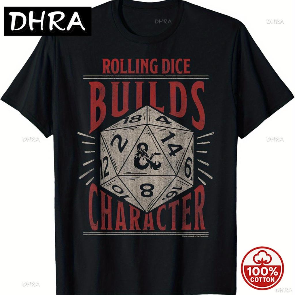Dungeons And Dragons Dice Throwing Character Shaping Shortsleeved Unisex Unisex Cotton Loose Soft Crewneck Tshirt Extralarge Size