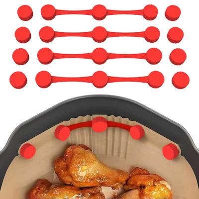 Air Fryer Magnet Buckle for Parchment Paper Food Grade Silicone Buckle High Temp Resistance Air Fryer Liner Clips for Prevent Paper Burning