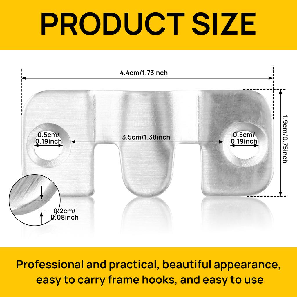 20/30PCS 66lbs Interlock Hanging Buckle Flush Mount Bracket Heavy Duty Picture Frame Hook Display Hooks Stainless Steel