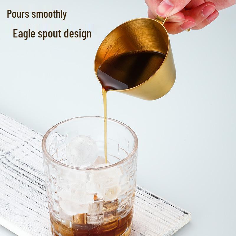 304 Stainless Steel Espresso 100ML Measuring Cup with Scale for Milk & Coffee