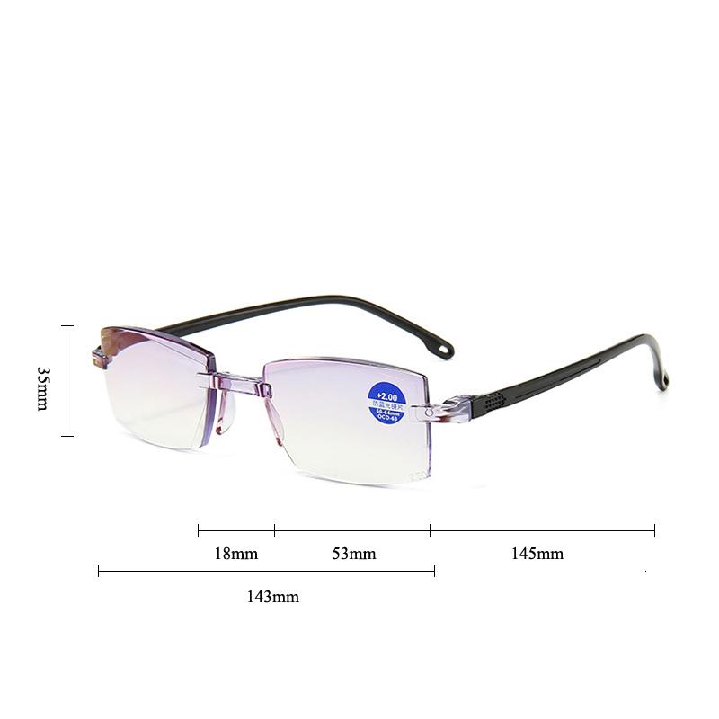 Men Women Reading Glasses Anti Blue Light Rimless Far Sighted Presbyopic Eyewear Goggles Diopter 0 +1.0 1.5 2.0 2.5 3.0 +3.5 4.0