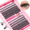 Single Cluster D Curved Hair False Eyelash Set 10-18Mmdiy Segmented Grafting Thick Eyelashes