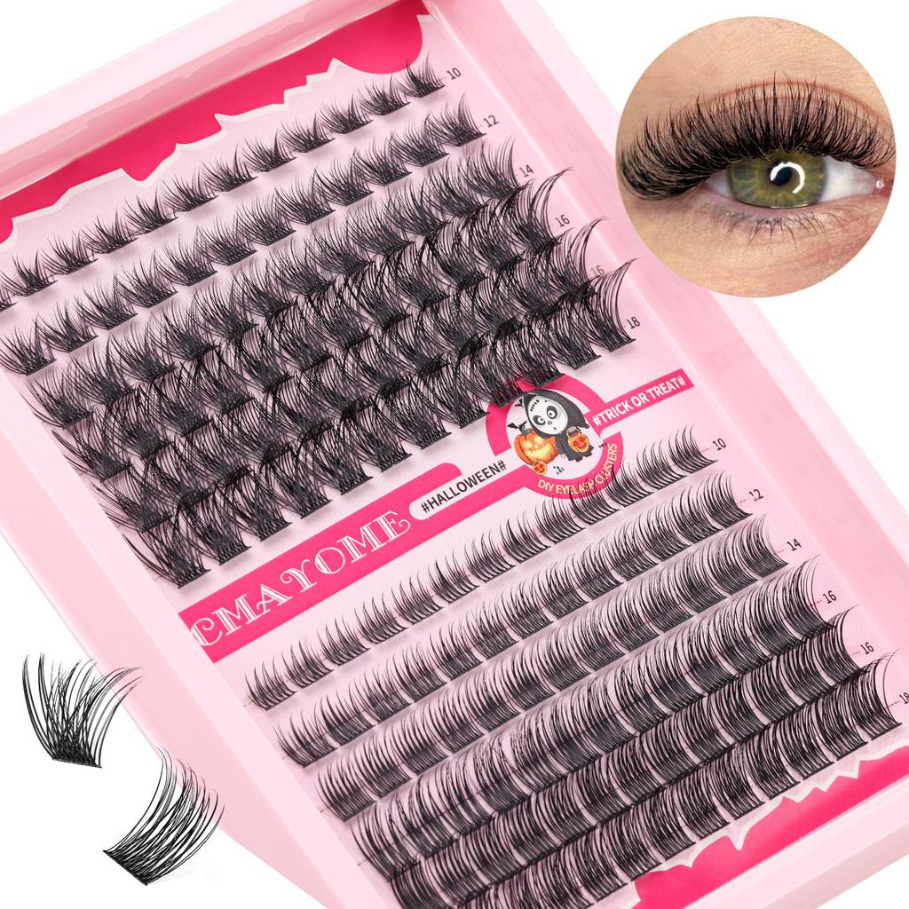 Single Cluster D Curved Hair False Eyelash Set 10-18Mmdiy Segmented Grafting Thick Eyelashes
