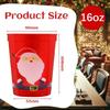 16oz Santa Reindeer Elf Snowman Party Beverage Cups Christmas Plastic Drinking Cups Juice Milk Cups for Christmas Party Supplies
