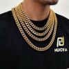 Trendige Cuban Link Kette & Armband aus Edelstahl mit glattem Verschluss