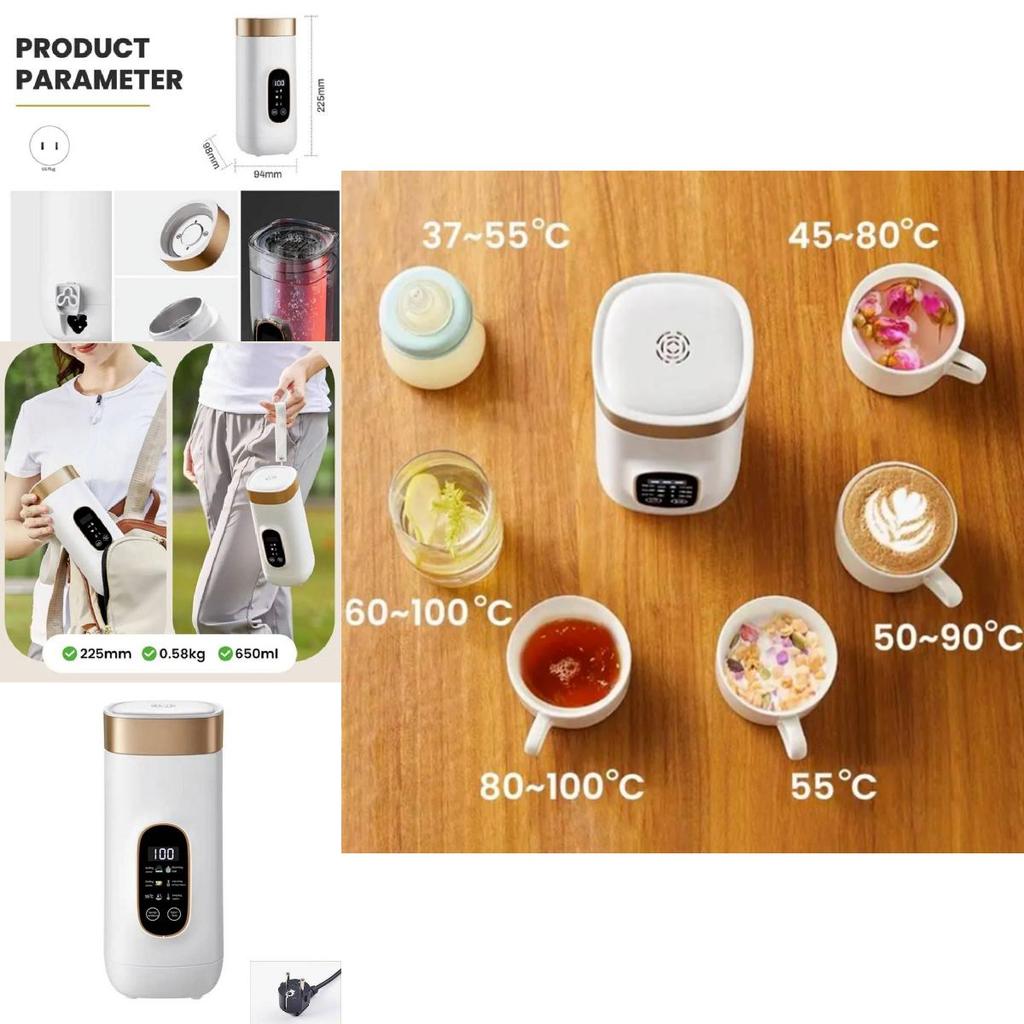 Portable Travel Electric Kettle With Temperature Control For Office And Home