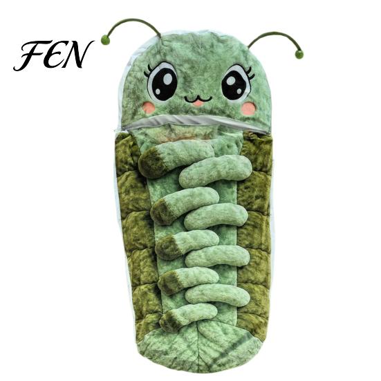 Soft Padded Sleep Sack Funny Caterpillar Sleeping Bag, Wearable Hugging Cocoon Lounger, Full Body Bag Wrap, Cozy for Naps Reading Dorm Travel светло-зеленый