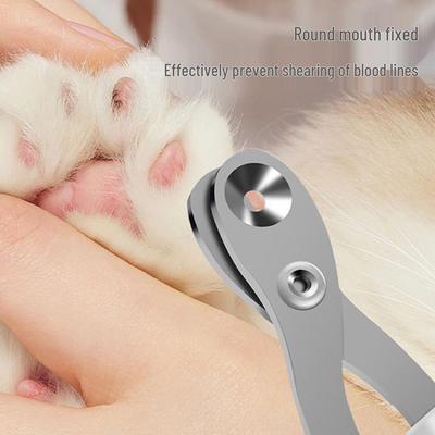 Stainless Steel Cat Nail Clippers with Round Hole Design for Small Pets
