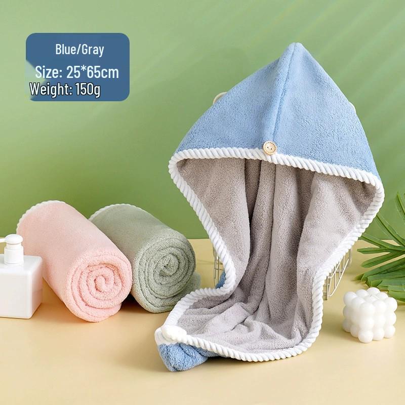 Coral Fleece Quick-Drying Hair Towel Hat - Women's Thick, Super Absorbent, No Shedding, Fast Drying Shower Cap.