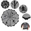 Dark Halloween Aesthetic Decor Tablecloth, Black Lace Spider Web Table Cover, Spooky Gothic Lamp Shade for Masquerade, Party, Dinner Decoration